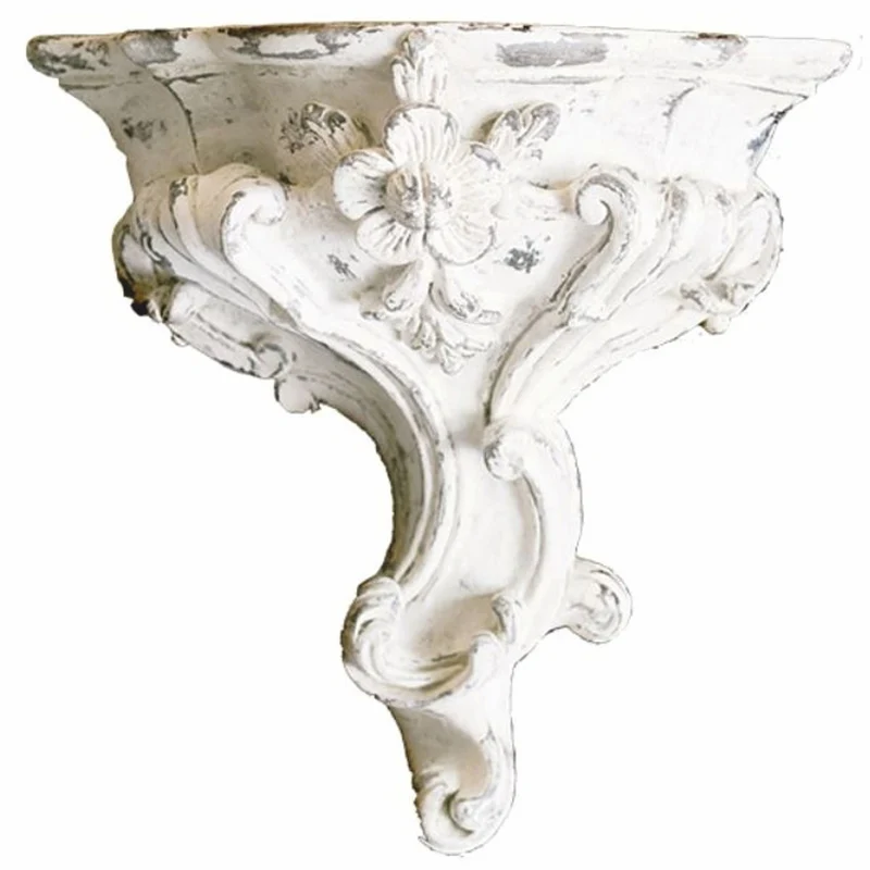 Casa Padrino Luxus Barock Wandkonsole Antik Weiß H. 23 cm - Made in Italy