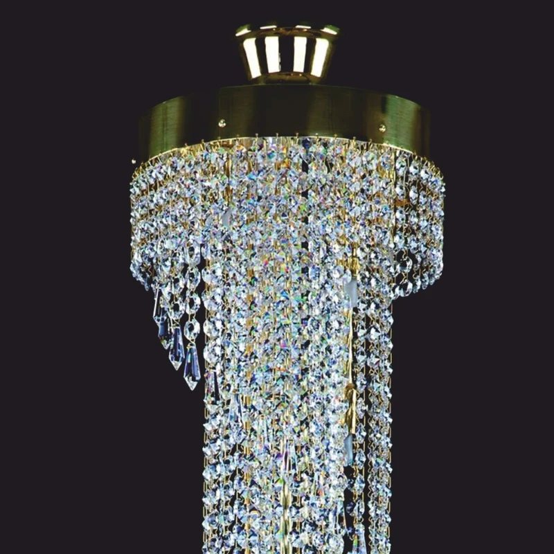 Casa Padrino Luxus Barock Kristallglas LED Kronleuchter Gold H. 100 cm