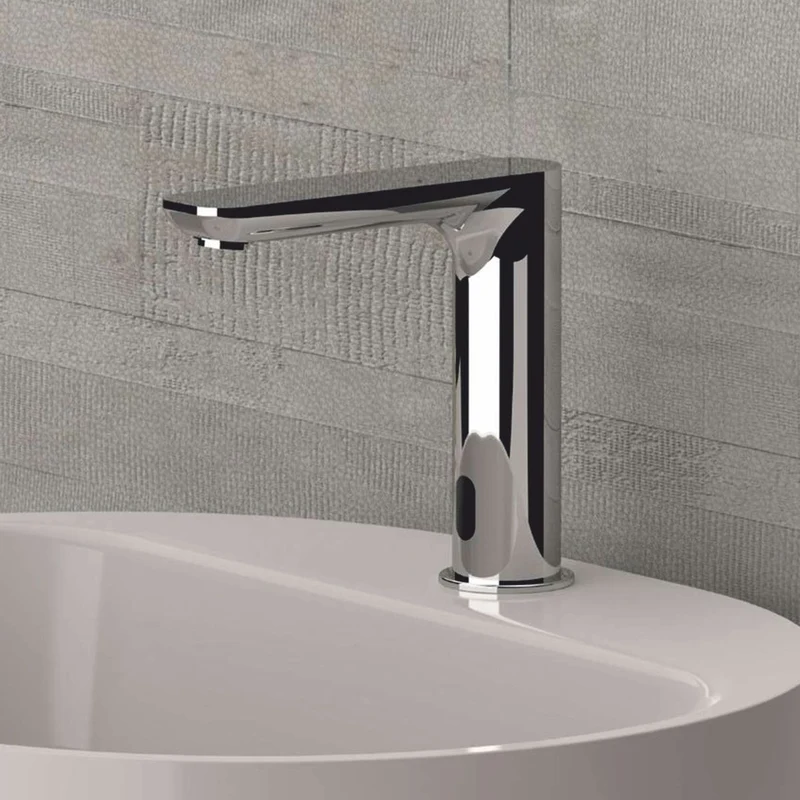 Casa Padrino Luxus Waschtisch Armatur Silber H. 15,3 cm - Elektrisch mit Sensor