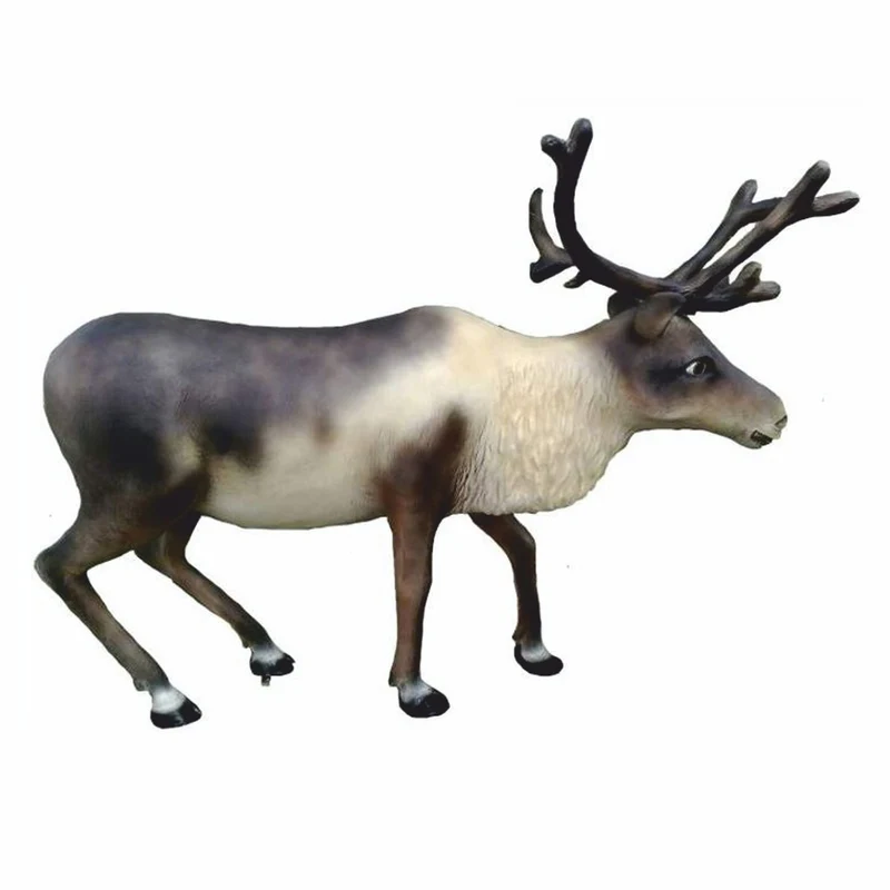 Casa Padrino XXL Garten Deko Skulptur Rentier 200 cm - Weihnachts Deko Figur
