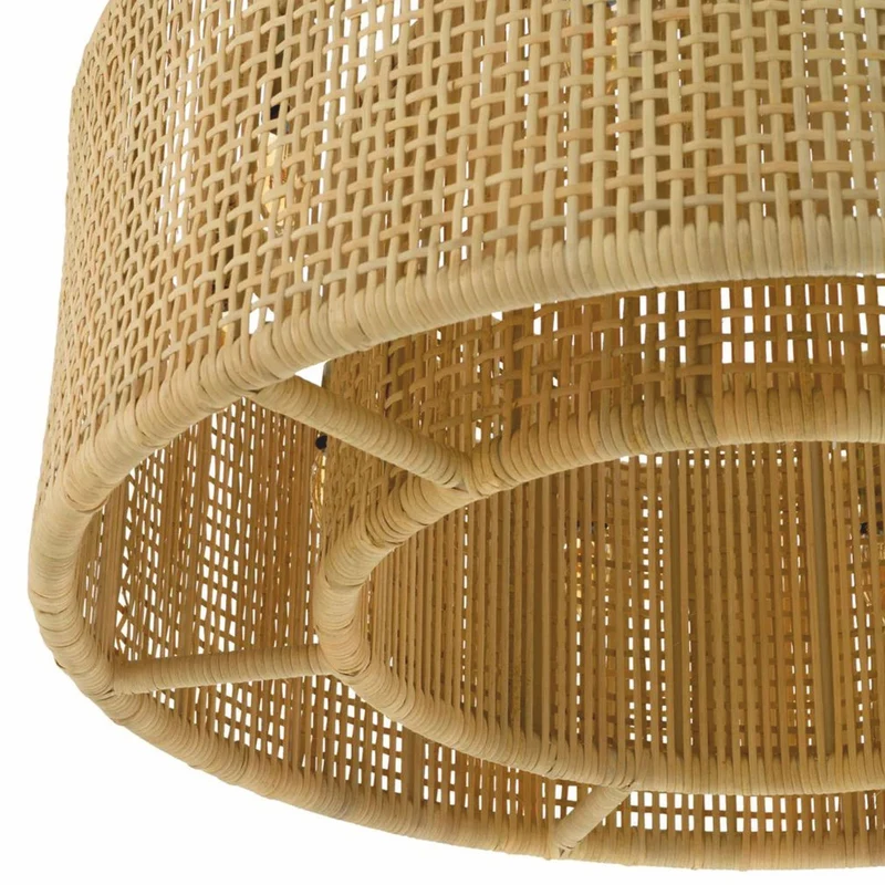 Casa Padrino Luxus Rattan Kronleuchter Naturfarben Ø 80 cm - Luxus Leuchten