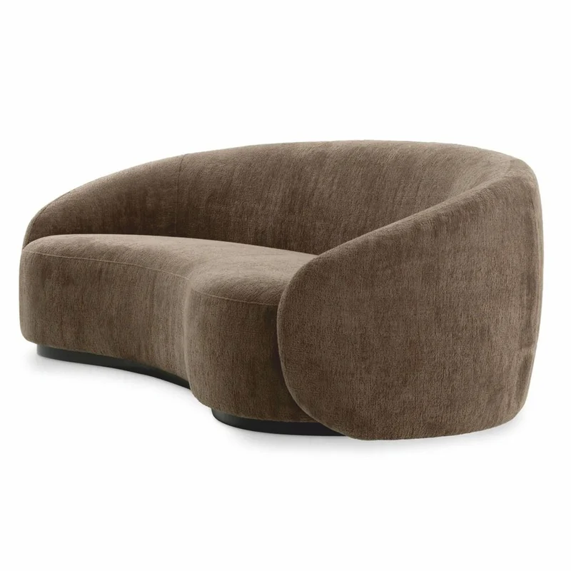 Casa Padrino Luxus Sofa Braun / Schwarz 235 cm - Gebogenes Wohnzimmer Sofa