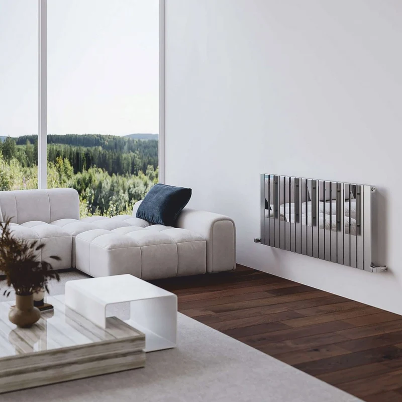Casa Padrino Luxus Edelstahl Wandheizung in Klaviertastenform Grau / Silber 113 cm