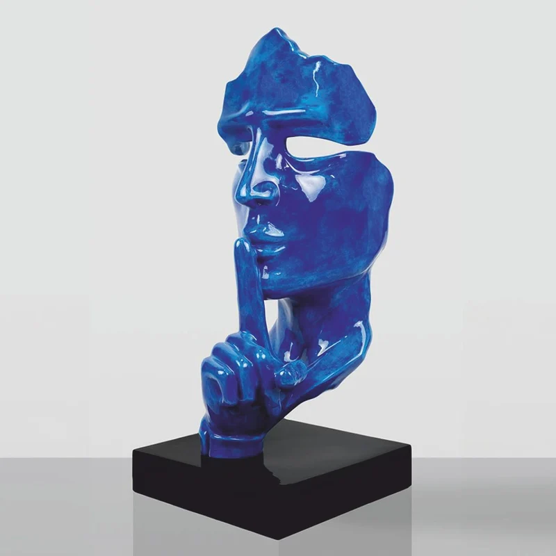 Casa Padrino XXL Deko Skulptur Blau / Schwarz H. 190 cm - XXL Deko Figur