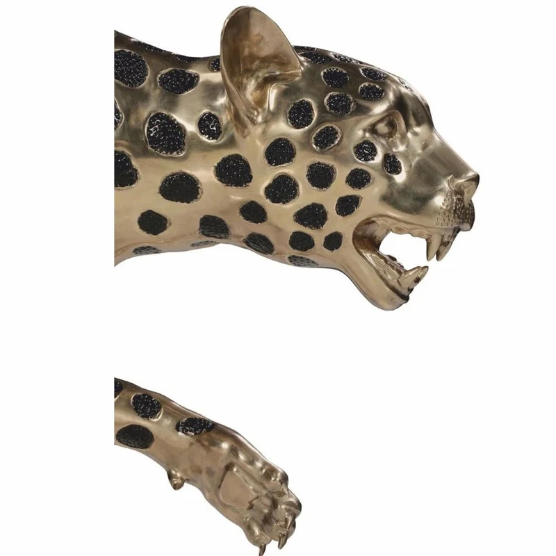 Casa Padrino Luxus Deko Bronze Skulptur Gepard Gold / Schwarz 148 cm - Bronze Figur