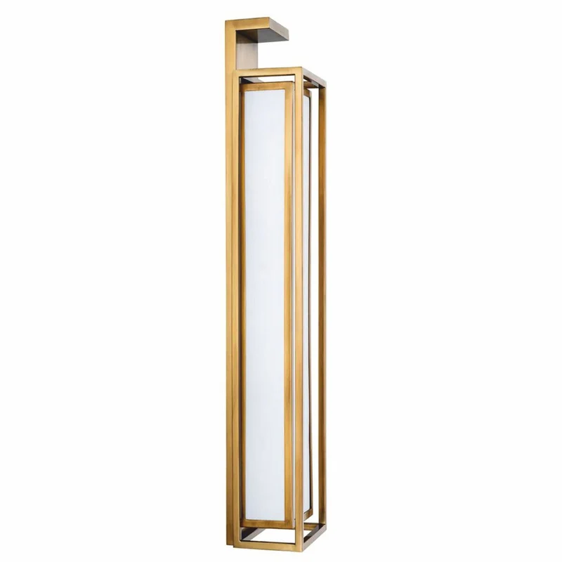 Casa Padrino Luxus Wandleuchte Antik Messing / Weiß H. 70 cm - Luxus Leuchten