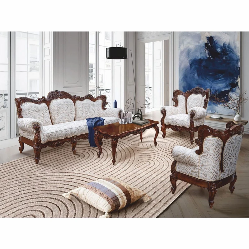 Casa Padrino Luxus Barock Wohnzimmer Sofa Weiß / Dunkelbraun 240 cm - Barock Möbel
