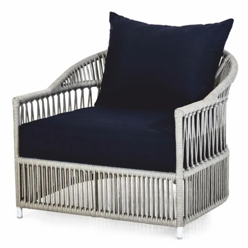 Casa Padrino Luxus Gartensessel Grau / Schwarz 86 x 98 x H. 76 cm - Garten Möbel