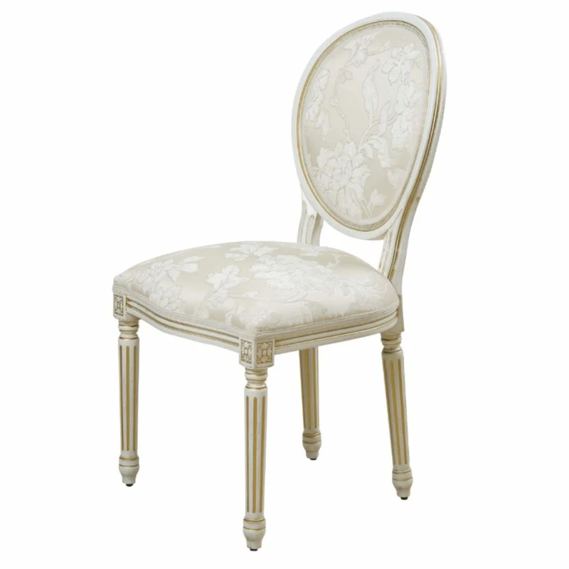 Casa Padrino Luxus Barock Esszimmer Stuhl Weiß / Gold H. 98 cm - Barock Möbel