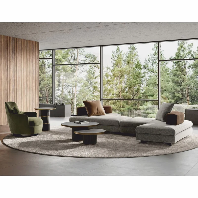 Casa Padrino Luxus Beistelltisch Dunkelgrau / Messing H. 65 cm - Wohnzimmer & Hotel Möbel