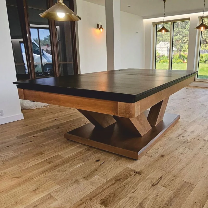Casa Padrino Luxus Pool Billardtisch / Esstisch 8ft Braun / Schwarz / Grün
