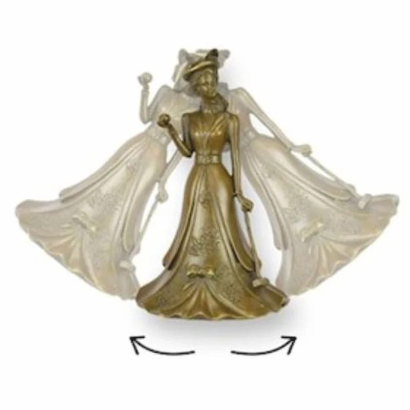 Casa Padrino Jugendstil Tischglocke Dame mit Golfschläger Bronze H. 16,8 cm