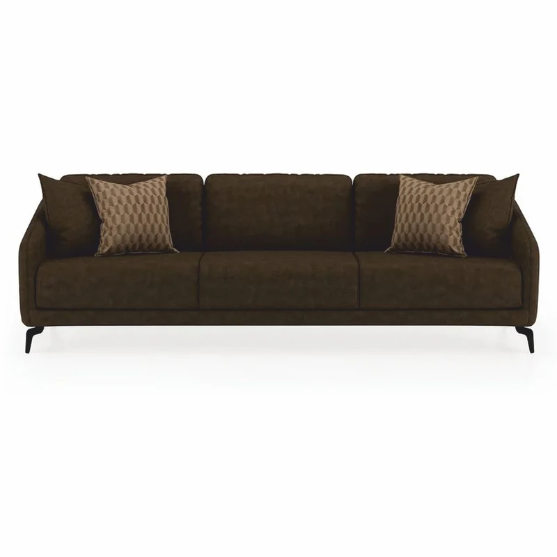Casa Padrino Luxus Sofa Dunkelbraun / Schwarz 255 cm - Wohnzimmer & Hotel Möbel