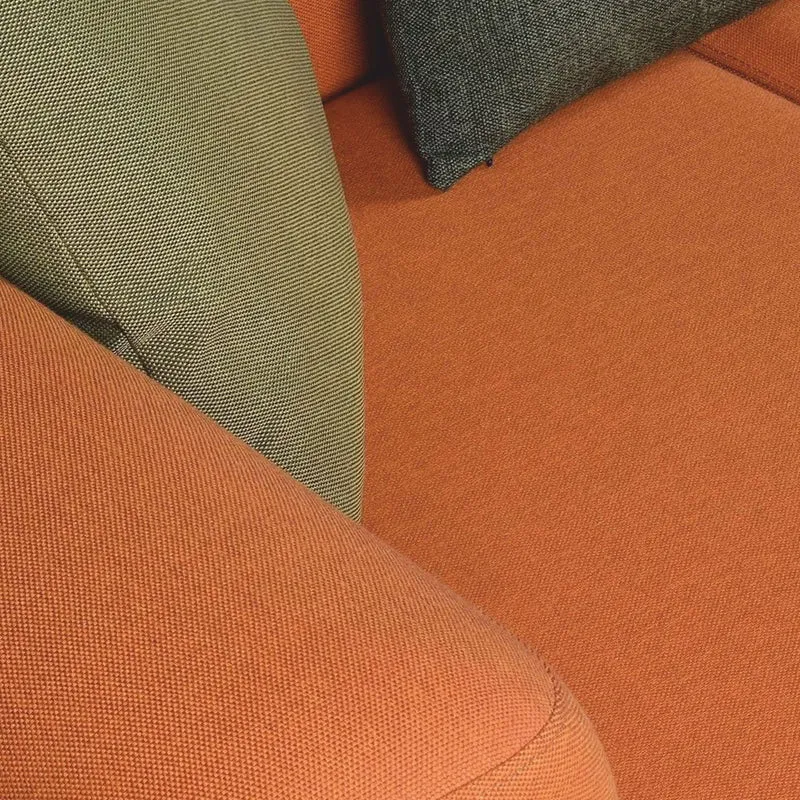 Casa Padrino Luxus Sofa Orange / Schwarz 240 cm - Wohnzimmer & Hotel Interior