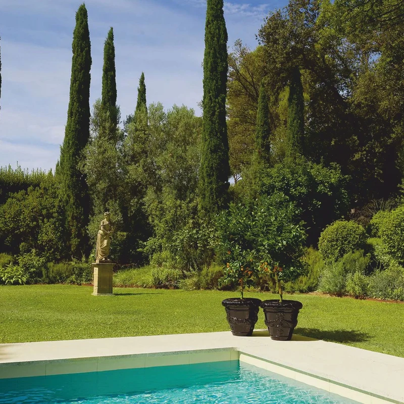 Casa Padrino Luxus Barock Keramik Blumentopf Schwarz Ø 60 x H. 56 cm - Garten Deko