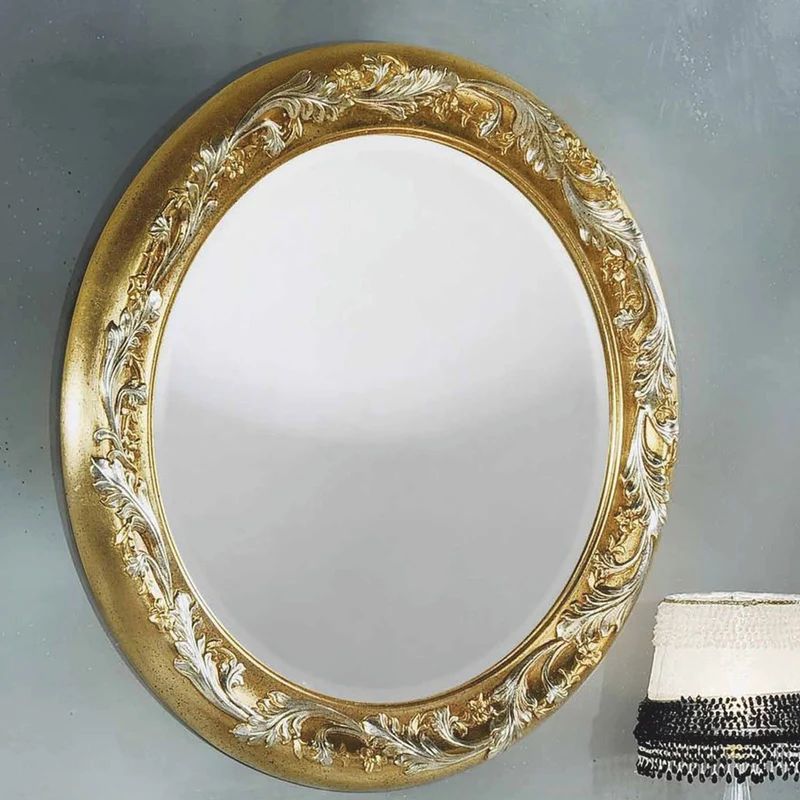 Casa Padrino Luxus Barock Spiegel Gold / Silber Ø 105 cm - Barock Möbel - Made in Italy