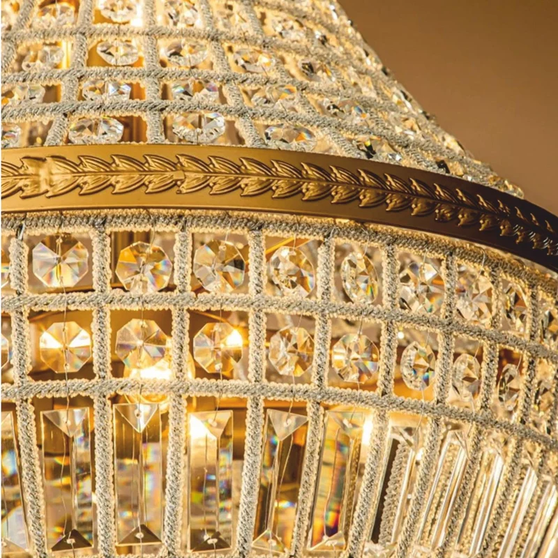 Casa Padrino Barock Kristall Kronleuchter Gold Ø 50 x H. 110 cm - Barock Leuchten