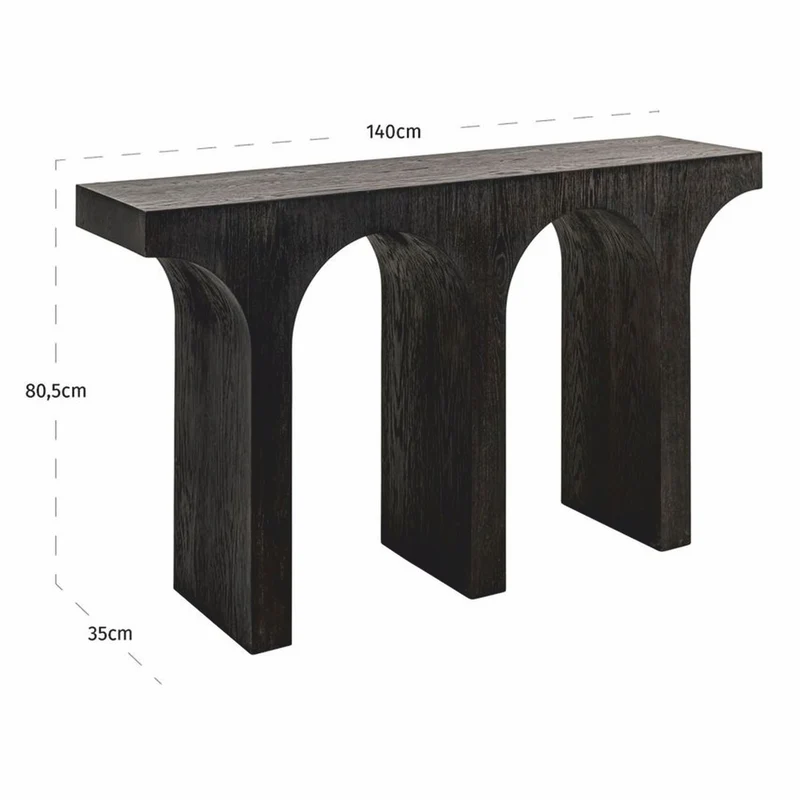 Casa Padrino Luxus Konsole Dunkelbraun 140 x 35 x H. 80,5 cm - Luxus Möbel