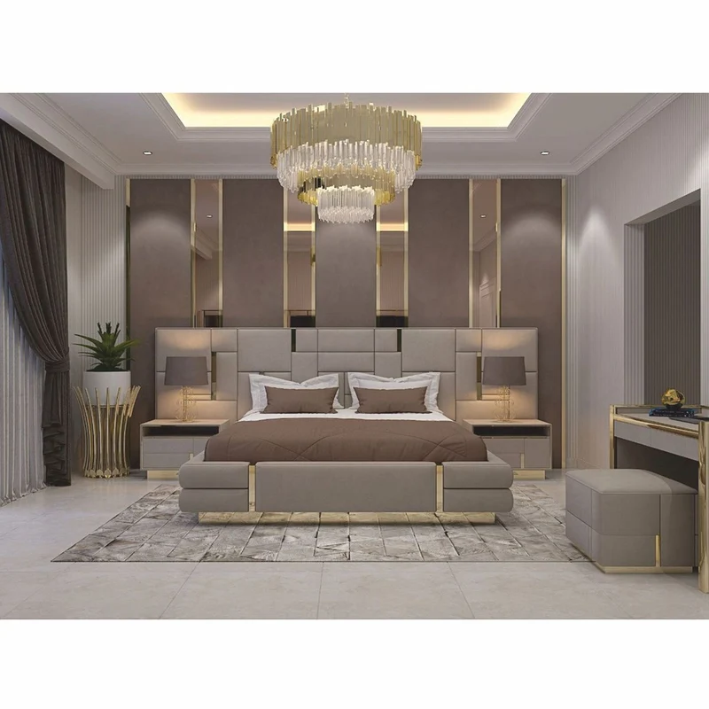 Casa Padrino Luxus Nachttisch Grau / Gold 65 cm - Luxus Hotel & Schlafzimmer Möbel