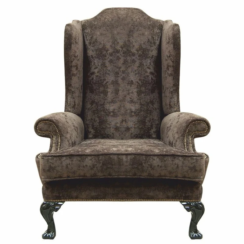 Casa Padrino Luxus Barock Ohrensessel Grau / Dunkelgrün H. 120 cm - Barock Möbel