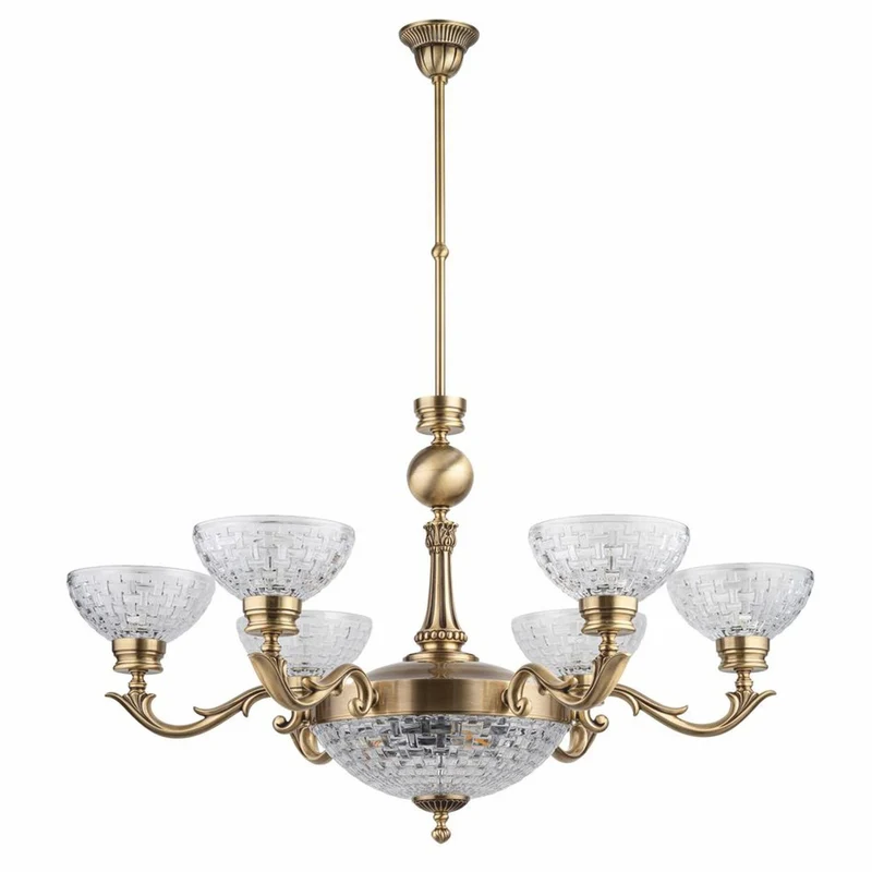 Casa Padrino Luxus Barock Kronleuchter Messing mit Patina Ø 32 x H. 54 cm