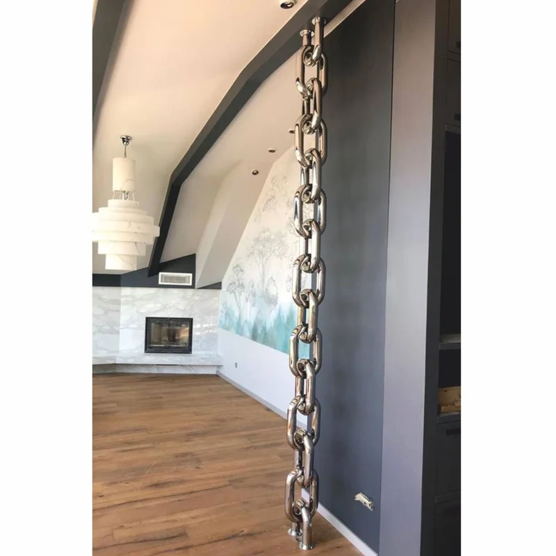 Casa Padrino Luxus Edelstahl Heizung in Kettenform Silber H. 230 cm
