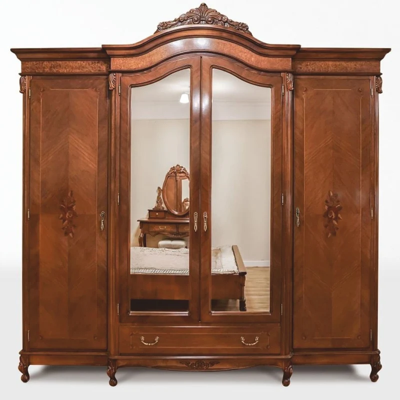 Casa Padrino Luxus Barock Schlafzimmer Schrank Dunkelbraun 248,5 cm - Barock Schlafzimmer Möbel