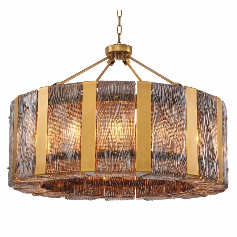 Casa Padrino Luxus Kronleuchter Antik Messing / Grau Ø 91 cm - Luxus Qualität