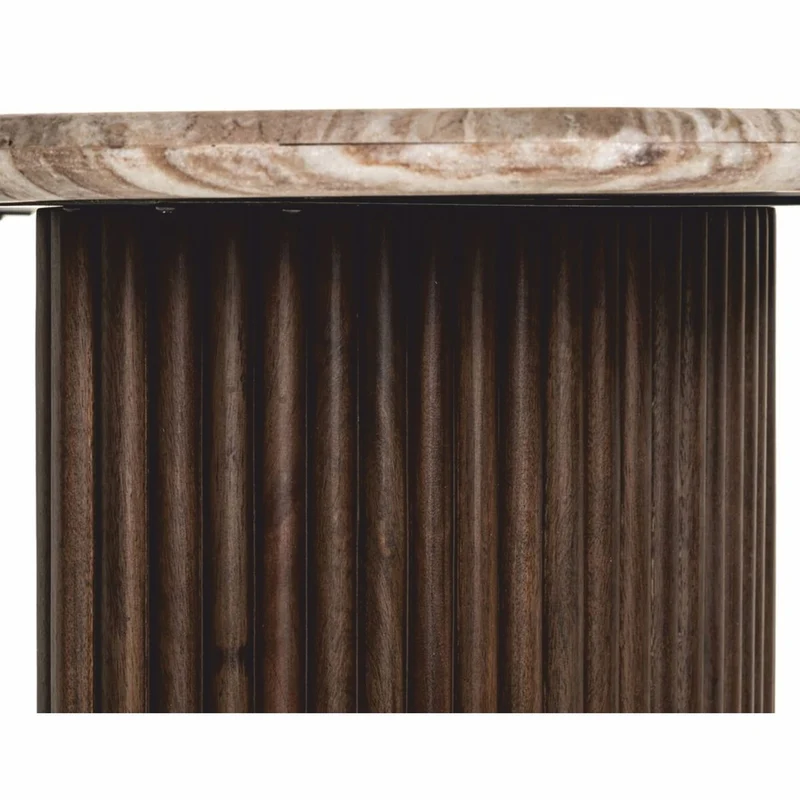 Casa Padrino Luxus Schreibtisch mit Marmorplatte Beige / Dunkelbraun 150 cm - Büro Möbel