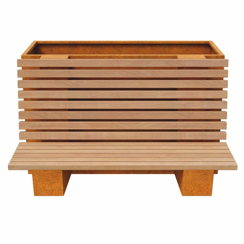 Casa Padrino Parkbank - Stadtbank mit Pflanzkübel 150 cm - Outdoor & Park Möbel
