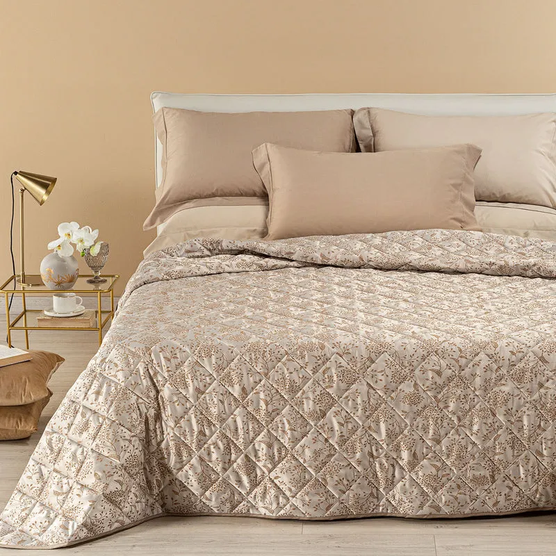 Copriletto Primaverile verbena in Raso Jacquard 80 gr/mq