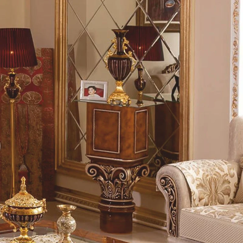 Casa Padrino Luxus Barock Beistelltisch Braun / Bronze H. 100 cm - Barockstil Möbel