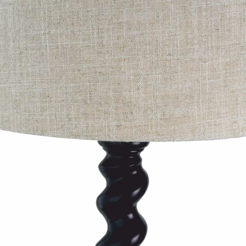 Casa Padrino Luxus Tischleuchte Schwarz / Beige H. 81 cm - Schreibtischleuchte