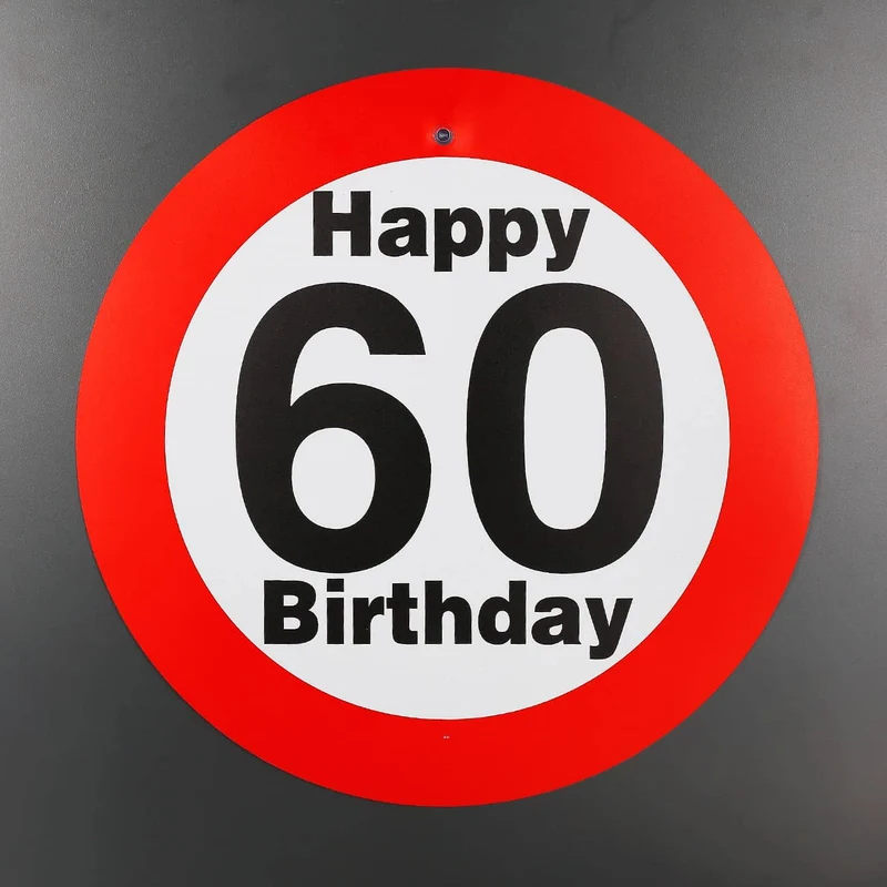 Partyschild mit Saugnapf zum 60. Geburtstag