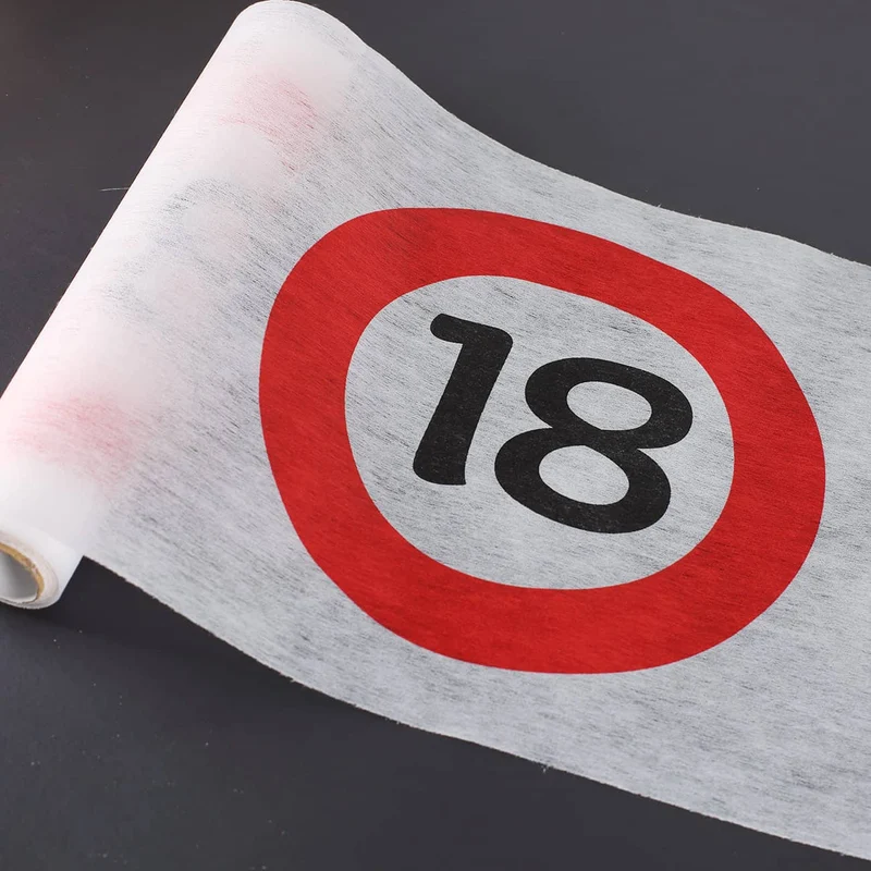 Geburtstagsdeko Tischläufer mit Verkehrszeichen 18 bis 60