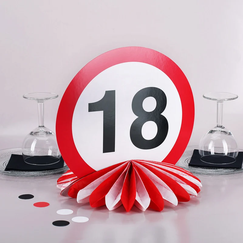 Waben-Tisch-Deko zum 18. Geburtstag