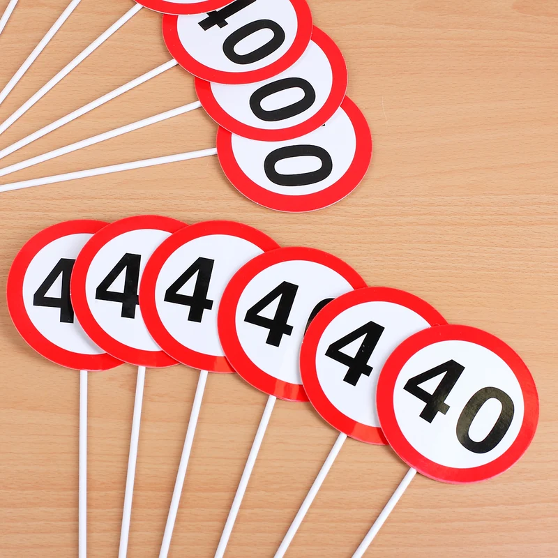 12er Set Dekoschilder Verkehrszeichen zum 40.