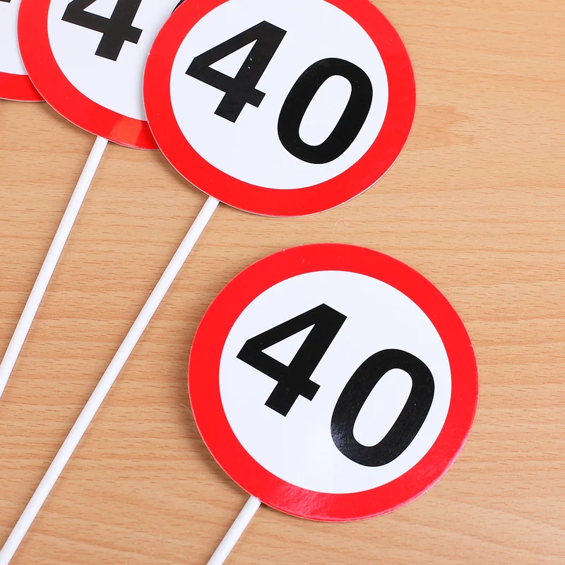 12er Set Dekoschilder Verkehrszeichen zum 40.