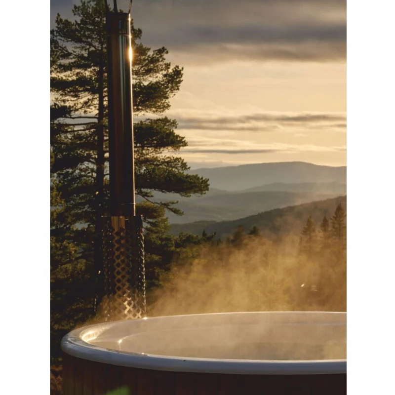 Casa Padrino Luxus Outdoor Garten 4-6 Personen Whirlpool Braun / Silber Ø 225 cm