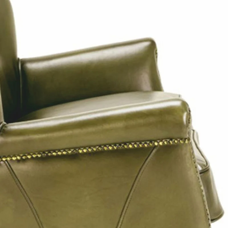 Casa Padrino Luxus Echtleder Sofa Grün / Schwarz 150 cm - Leder Möbel