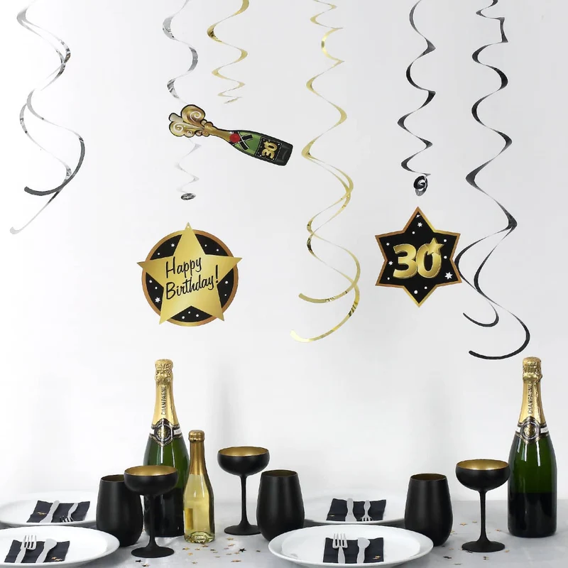 Party-Deko-Spiralen zum 30. Geburtstag - Star