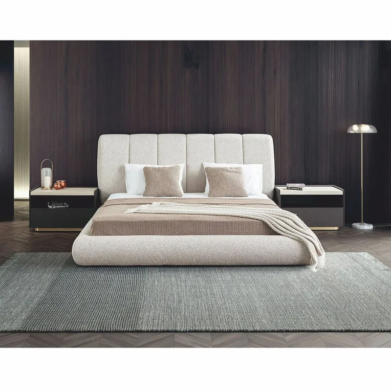 Casa Padrino Luxus Nachttisch Dunkelbraun / Creme / Messing - Schlafzimmer & Hotel Möbel