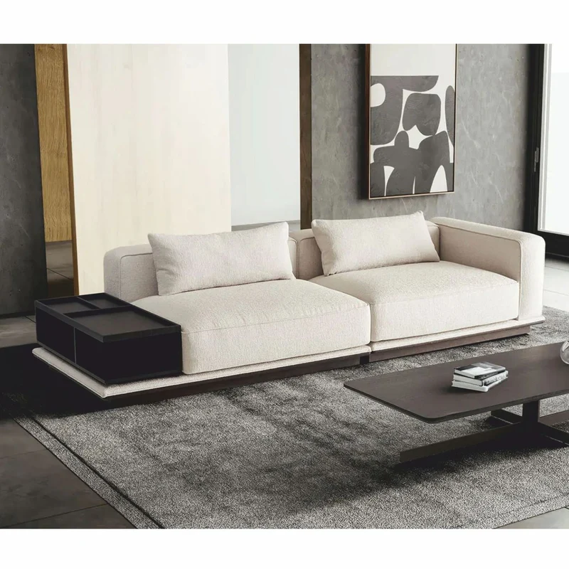 Casa Padrino Luxus Sofa Weiß / Schwarz / Dunkelbraun 286 cm - Wohnzimmer & Hotel Möbel