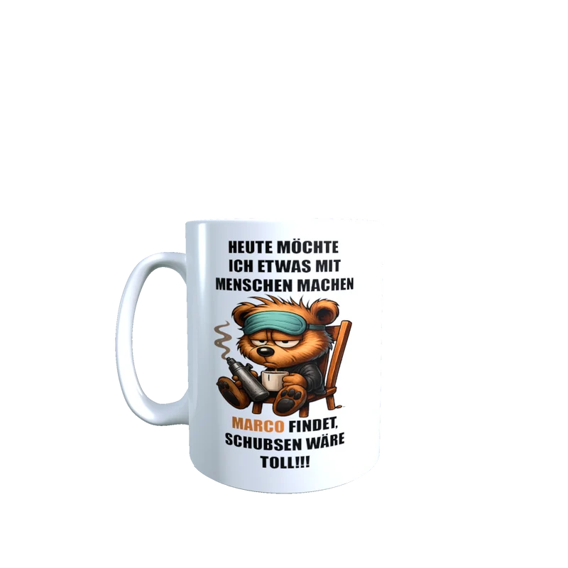 Personalisierte Schubser-Tasse – Freches Geschenk für Morgenmuffel