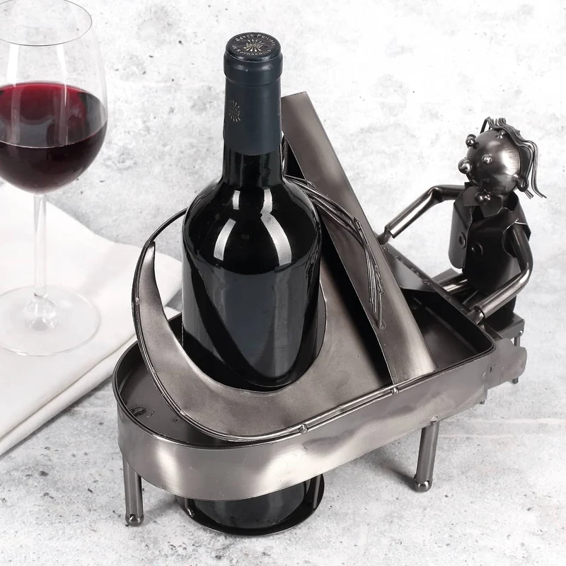 Flaschenhalter aus Metall - Klavier mit Spieler