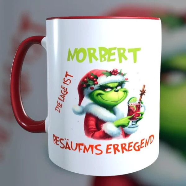 Personalisierte Grinch Tasse – Die Lage ist besäufniserregend!