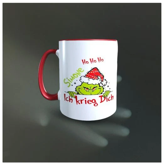 Personalisierte Gruselige Grinch Tasse – Dein Name, dein Grinch, dein Stil!