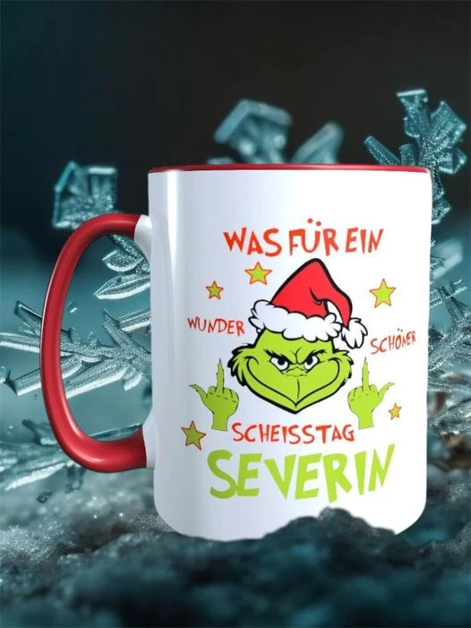 Personalisierte Grinch Tasse – Dein Humorretter an Scheißtagen!