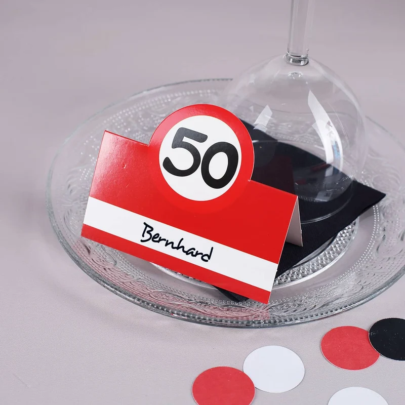 Tischkärtchen für den 50. Geburtstag