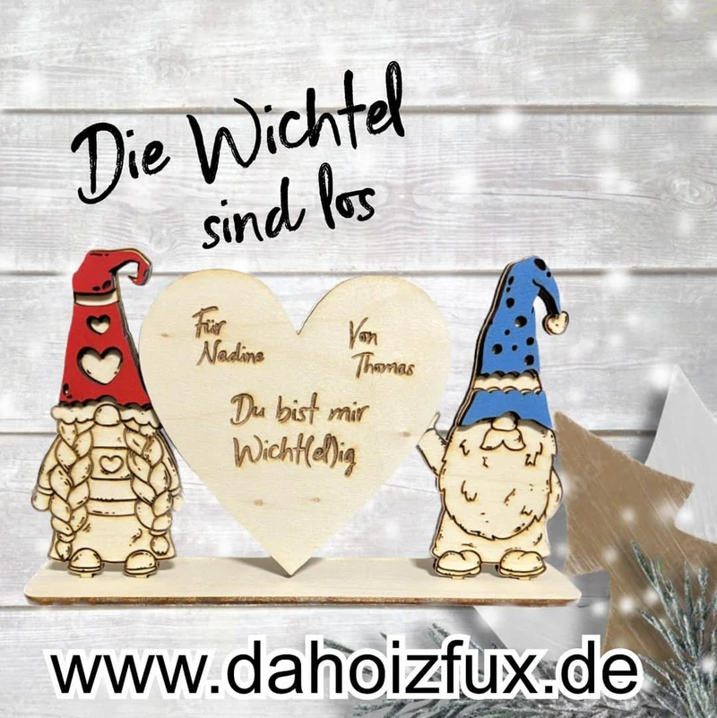 Hübscher Wichtel Aufsteller mit Wunschnamen